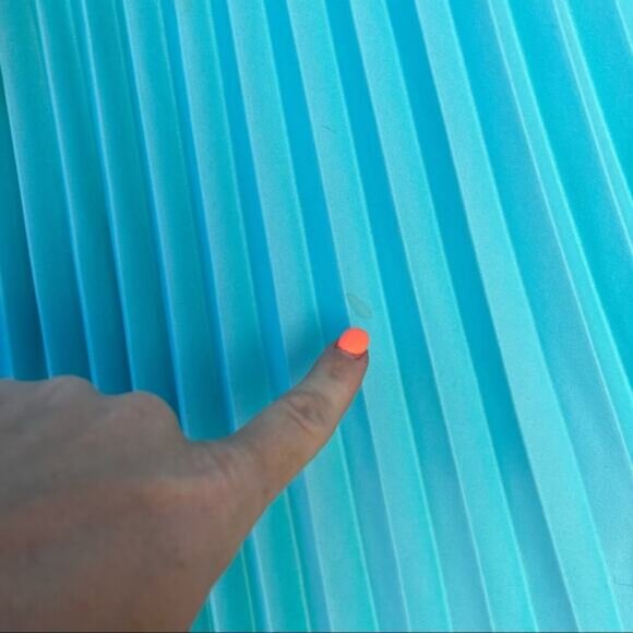 Vintage 60s light blue sheer cape accordion pleat dress maxi MEDIUM? - Picture 5 of 10